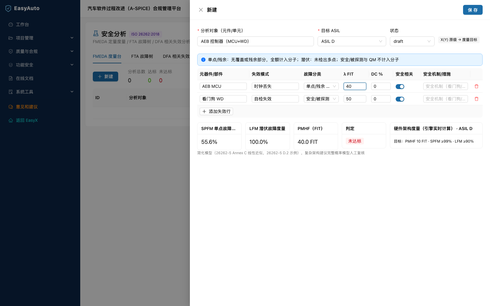 未达标
